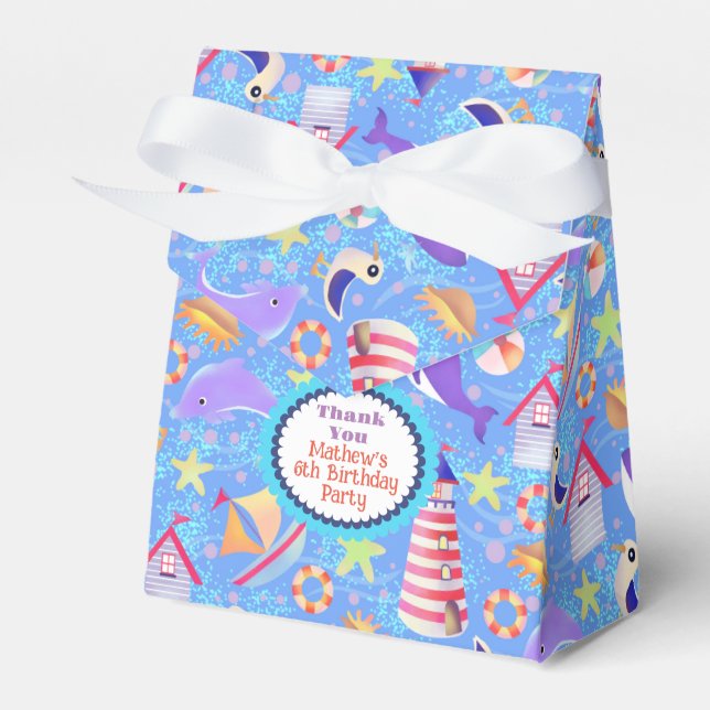 Fun Beach Blue Favour Box (Front Side)