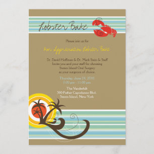 Fun Beach Holiday Summer Lobster Bake Party Invite