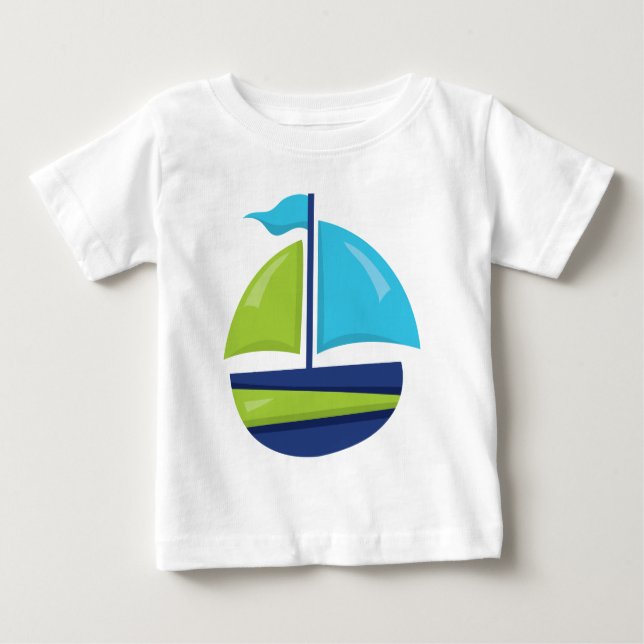 Fun Beach sailboat baby boys t-shirt (Front)
