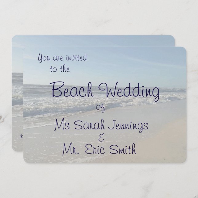 Fun Beach Wedding Invitation (Front/Back)