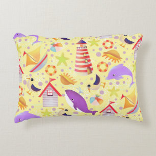 Fun Beach Yellow Decorative Cushion