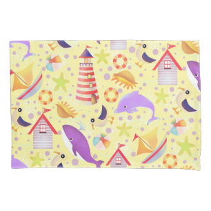 Fun Beach Yellow  Pillowcase