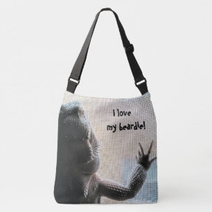 Fun Bearded Dragon Picture I love my beardie Crossbody Bag