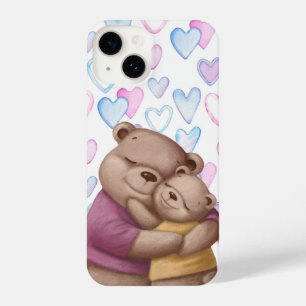 Fun Bears Hugging Mum Dad Child Cub Animal Cute iPhone 14 Case