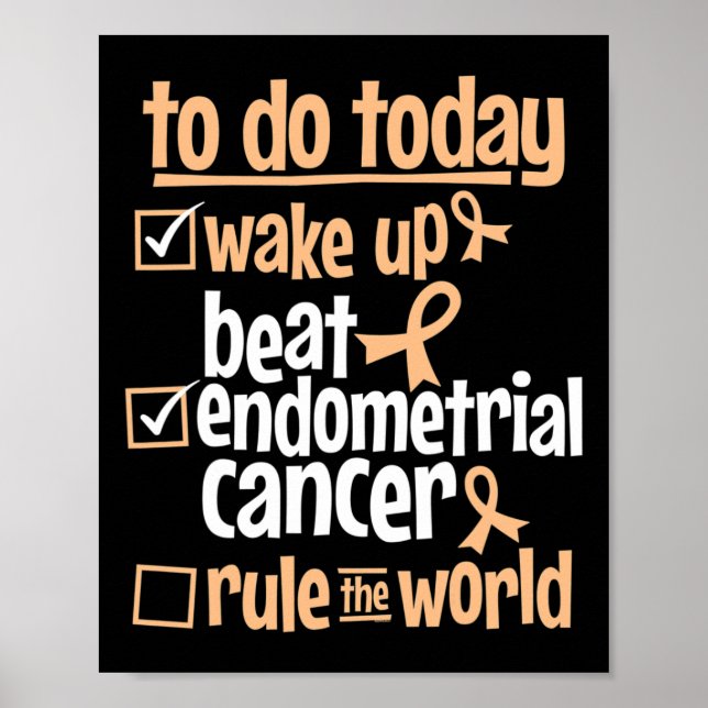Fun Beat Endometrial Cancer Rule The World - Survi Poster (Front)