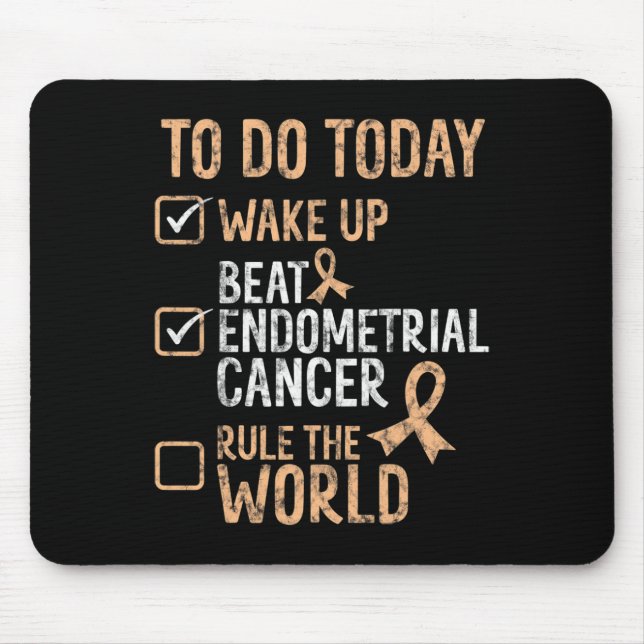 Fun Beat Endometrial Cancer Rule The World Survivo Mouse Pad (Front)