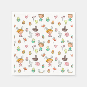 Fun Beautiful Easter Egg Hunt Party Napkin
