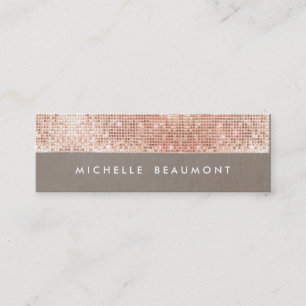 Fun Beauty and Fashion Chic Faux Copper Sequin Mini Business Card