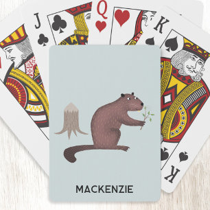 Fun Beaver Personalised Name Playing Cards