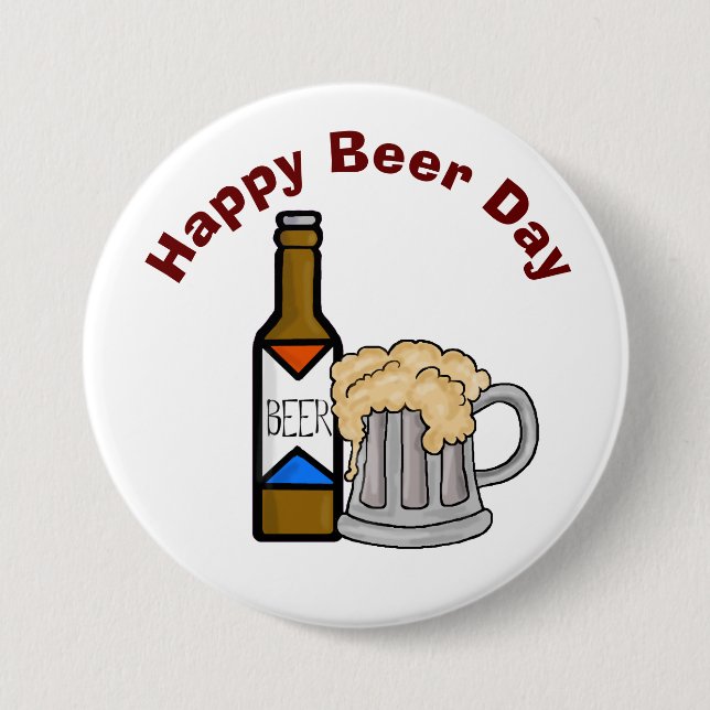 Fun Beer Day Button (Front)