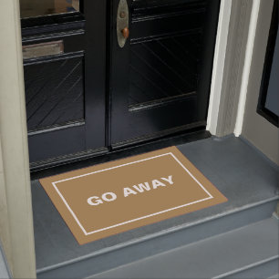 Fun Beige Brown Frame Go Away Introvert Sarcastic Doormat