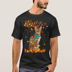 Fun Bengal Thanksgiving Autumn Cat Lover Gifts T-Shirt