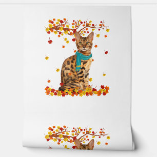 Fun Bengal Thanksgiving Autumn Cat Lover Gifts Wallpaper