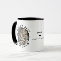Fun Best Cat Dad Two Photo Modern Typography