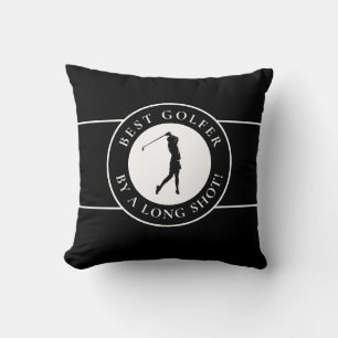 Fun Best Golfer For Her Unique Sports Black White Cushion