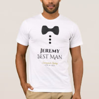Fun Best Man Black Tie Wedding T-shirt
