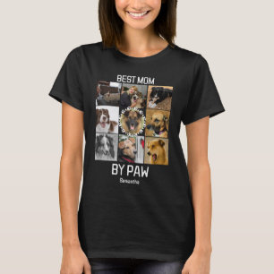 Fun Best Mum By Paw Custom 9 Photo Collage T-Shirt