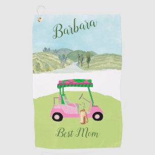 Fun Best Mum Golf Cart Scenic Name   Golf Towel