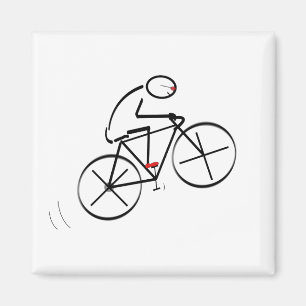 Fun Bicyclist Design Magnet