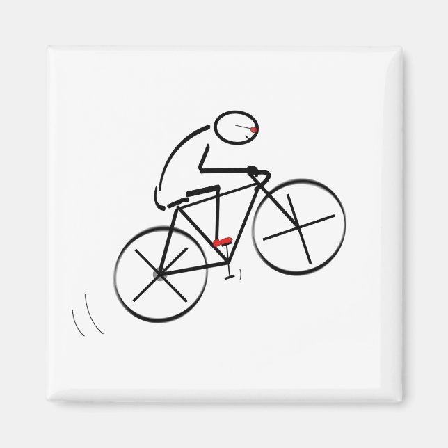 Fun Bicyclist Design Magnet (Front)