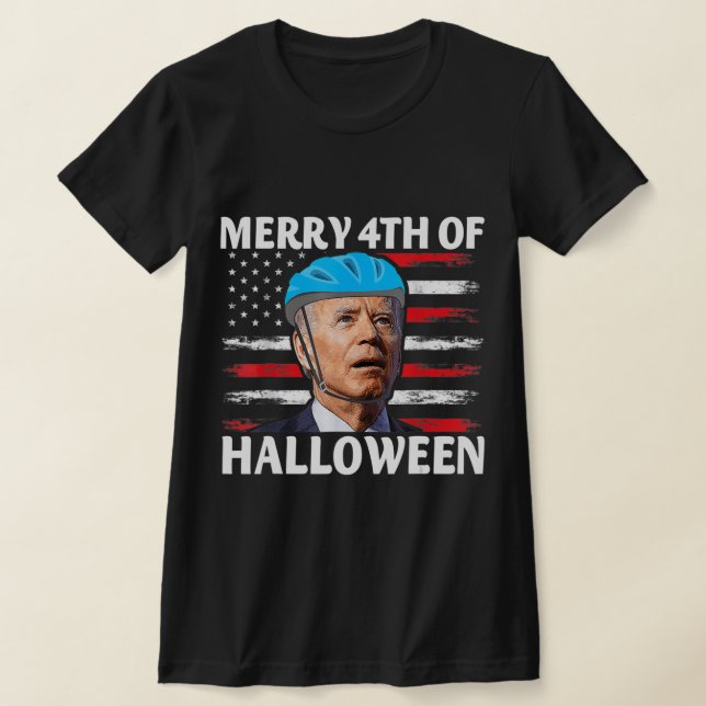 Fun Biden Dazed Merry th July Happy Halloween Bide T-Shirt (Laydown)