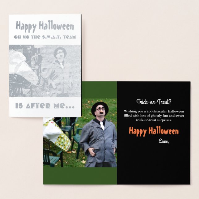 Fun Big Belly Gangster Halloween Silver Foil Card (Display)