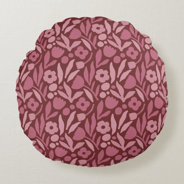 Fun Big Flower Bold Colour Round Cushion (Front)