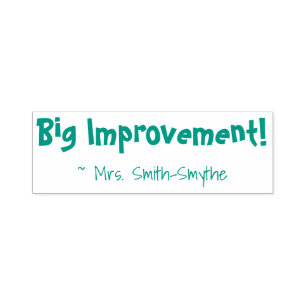 Fun "Big Improvement!" Tutor Rubber Stamp