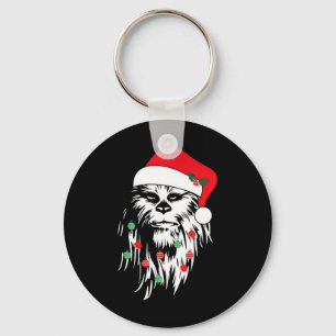 Fun Bigfoot Face Santa Hat Cute Xmas Christmas Key Ring