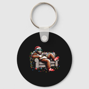 Fun Bigfoot Gamer Christmas Sasquatch Xmas Believe Key Ring