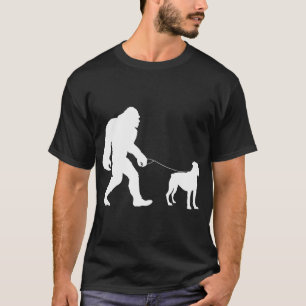 Fun Bigfoot Sasquatch Walking Boxer Dog Gag Gift T-Shirt