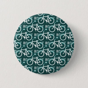 Fun Bike Route Fixie Bike Cyclist Pattern 6 Cm Round Badge