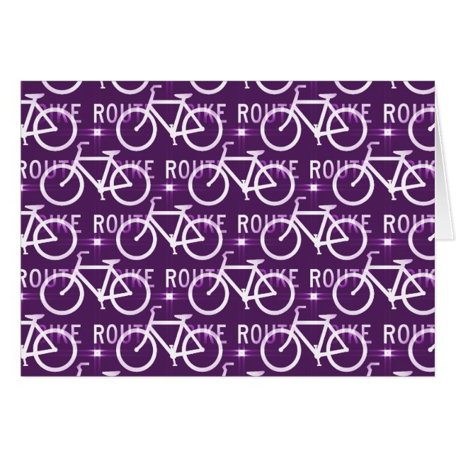 Fun Bike Route Fixie Bike Cyclist Pattern Purple (Front Horizontal)