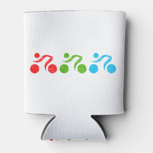 Fun biking illustrator can cooler