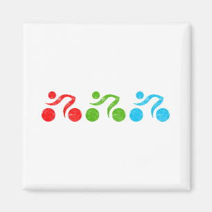 Fun biking illustrator magnet