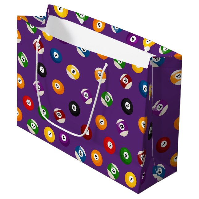 Fun Billiard sports pattern tiled party bag (Front Angled)