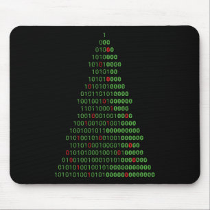 Fun Binary Christmas Tree Computer Programmers And Mouse Pad