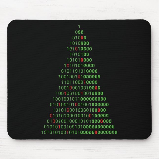 Fun Binary Christmas Tree Computer Programmers And Mouse Pad (Front)