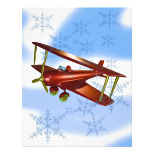 Fun Biplane Flying in the Clouds Photo Enlargement Print