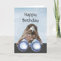 Fun Bird Watcher Birthday Pun Hawk Binoculars