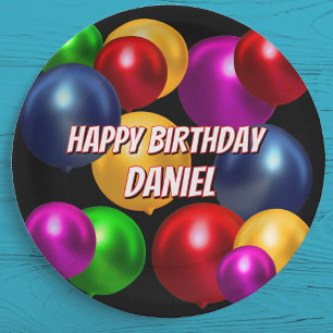 Fun Birthday Balloons Personalised Paper Plate