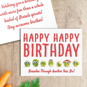 Fun birthday card brother food funny pun vege