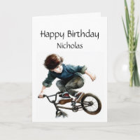 Fun Birthday Custom Name Competitive Biking