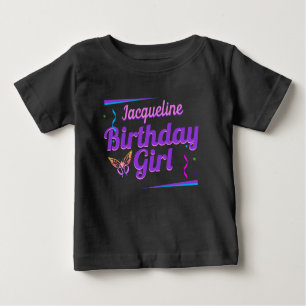 Fun Birthday Girl with Baby Name Baby T-Shirt
