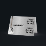 Fun, birthday greeting for grandson, white guitar. card<br><div class="desc">A white guitar on grey ready to wish any rocker grandson a happy rockin' birthday. My Funny Mind Greetings.</div>