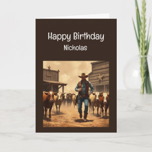 Fun Birthday Western Wild West Humour Card
