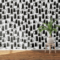 Fun Black and White Cat Pattern