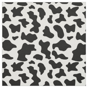 Fun Black and White Cow Print Pattern Fabric