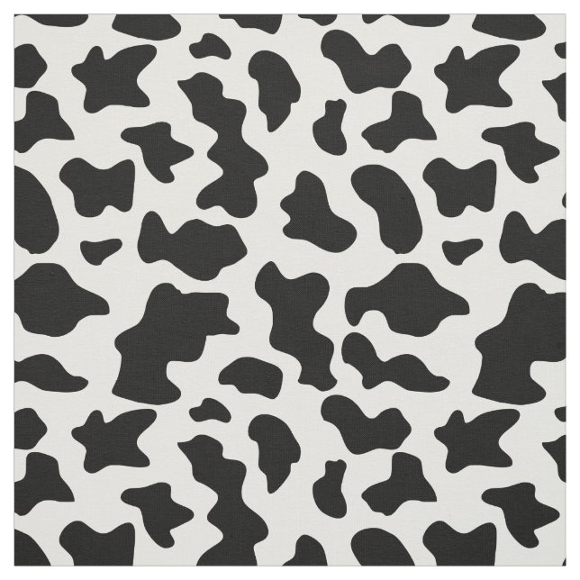 Fun Black and White Cow Print Pattern Fabric (Swatch)