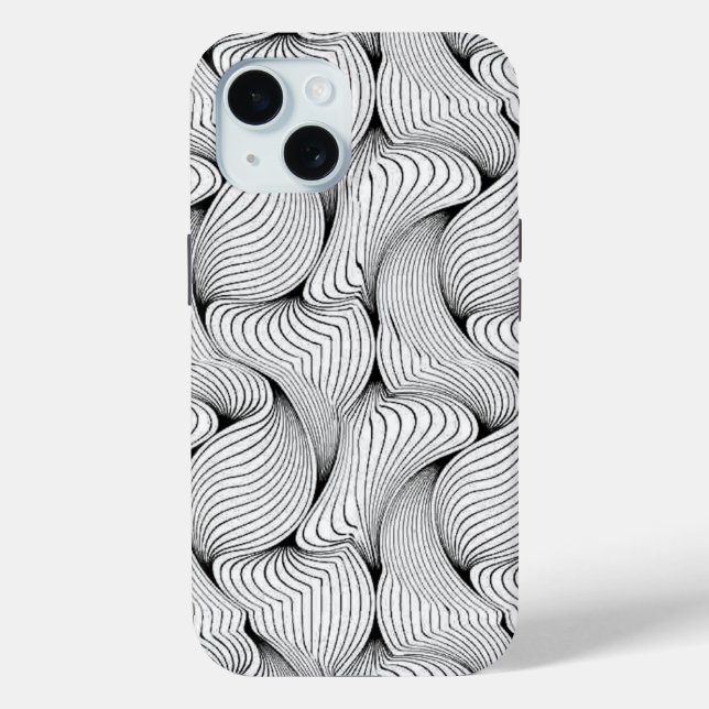 Fun Black and White Interwoven Lines Case-Mate iPhone Case (Back)